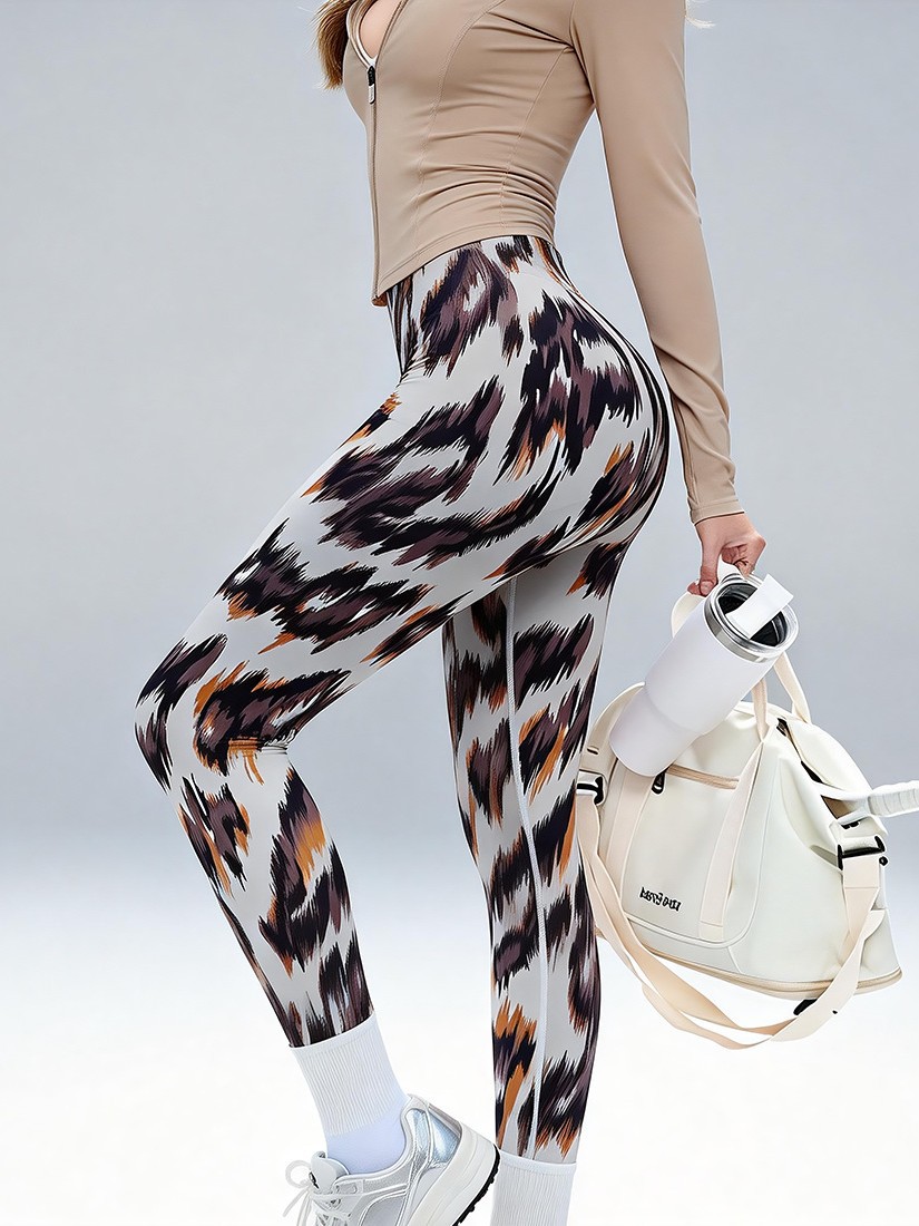 Brushed Leopard Leggings - Image 2