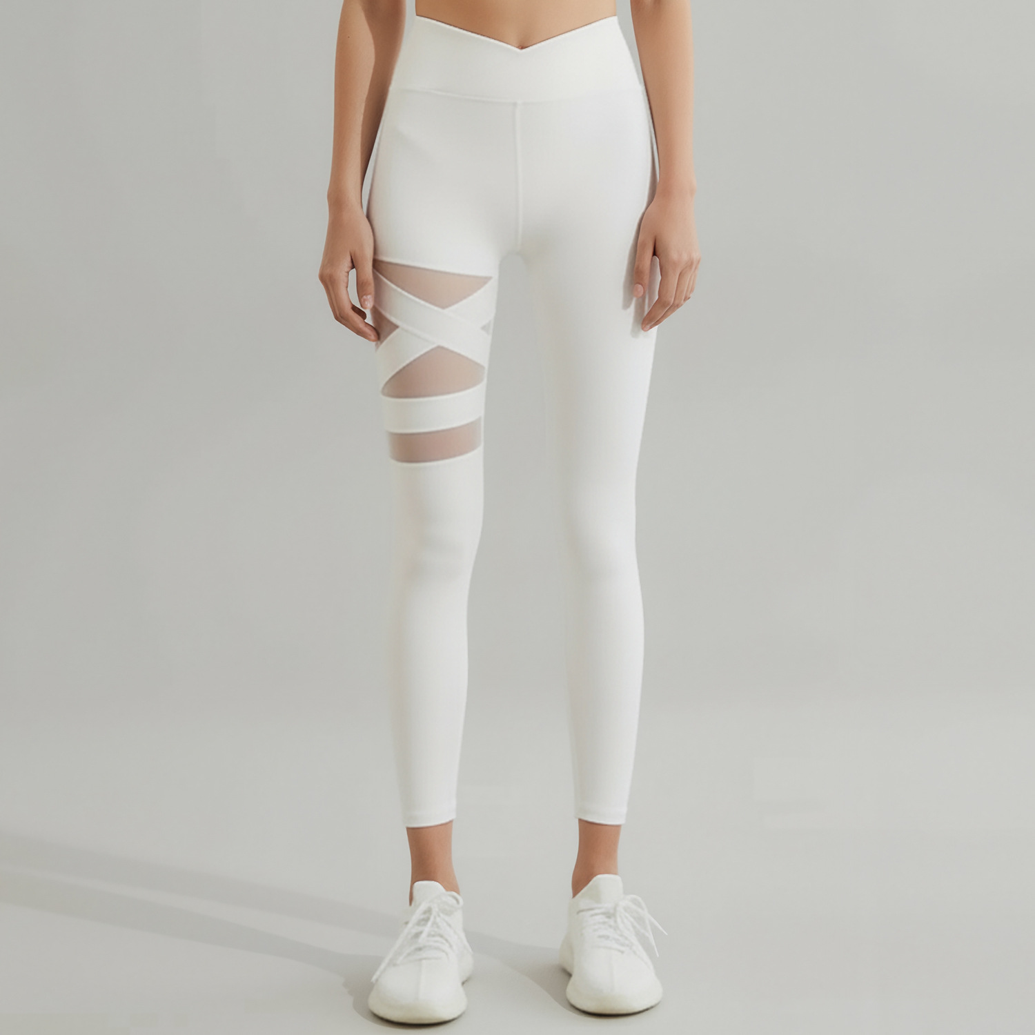 Crossover Mesh Leggings - Image 3