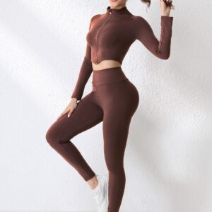 Mock-Neck Crop Set