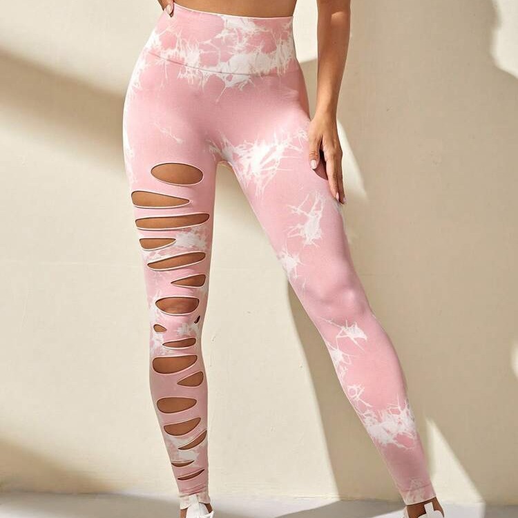 Ripped Tie-Dye Leggings - Image 3