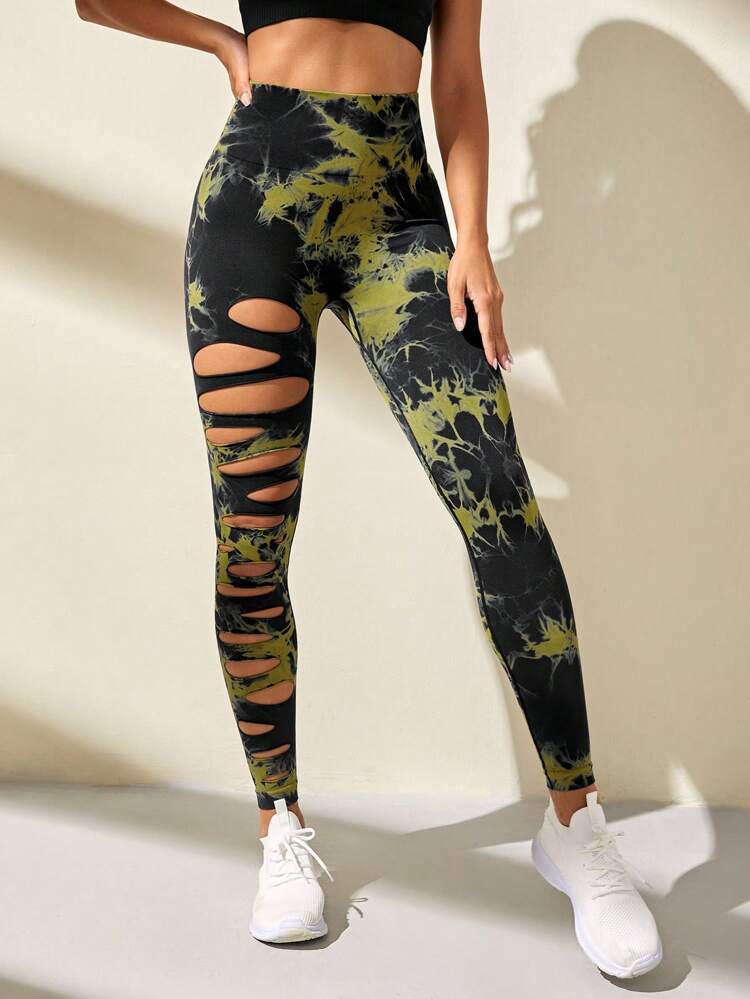 Ripped Tie-Dye Leggings - Image 9