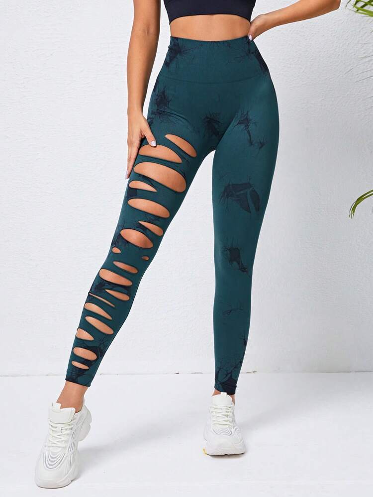 Ripped Tie-Dye Leggings - Image 10