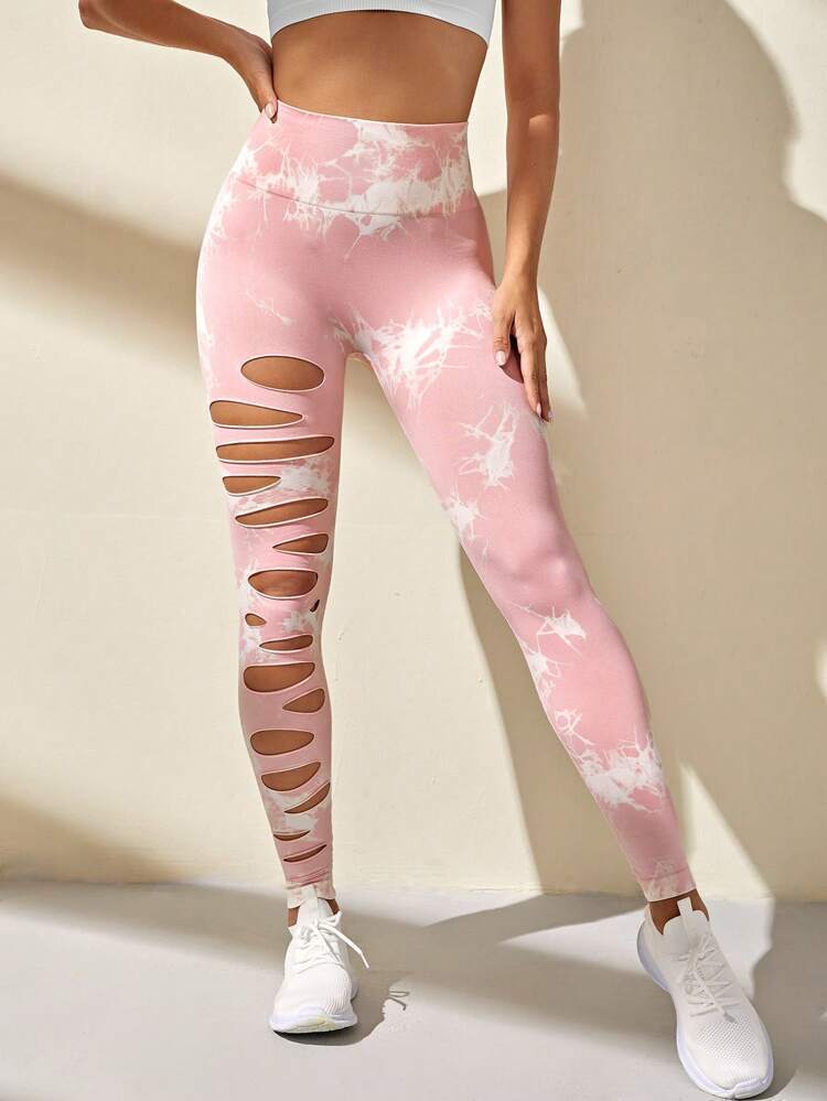 Ripped Tie-Dye Leggings - Image 11