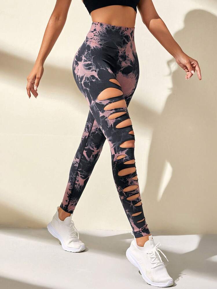 Ripped Tie-Dye Leggings - Image 6