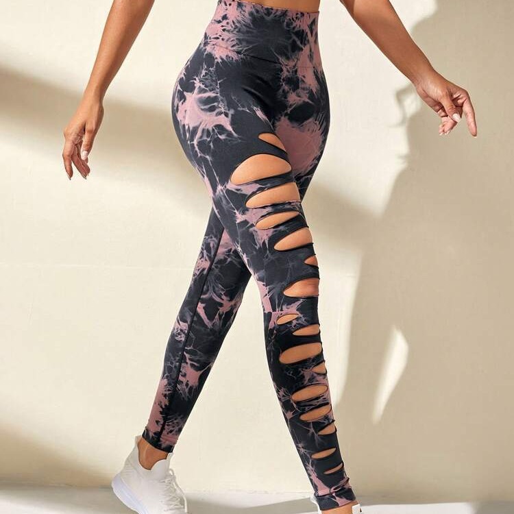 Ripped Tie-Dye Leggings