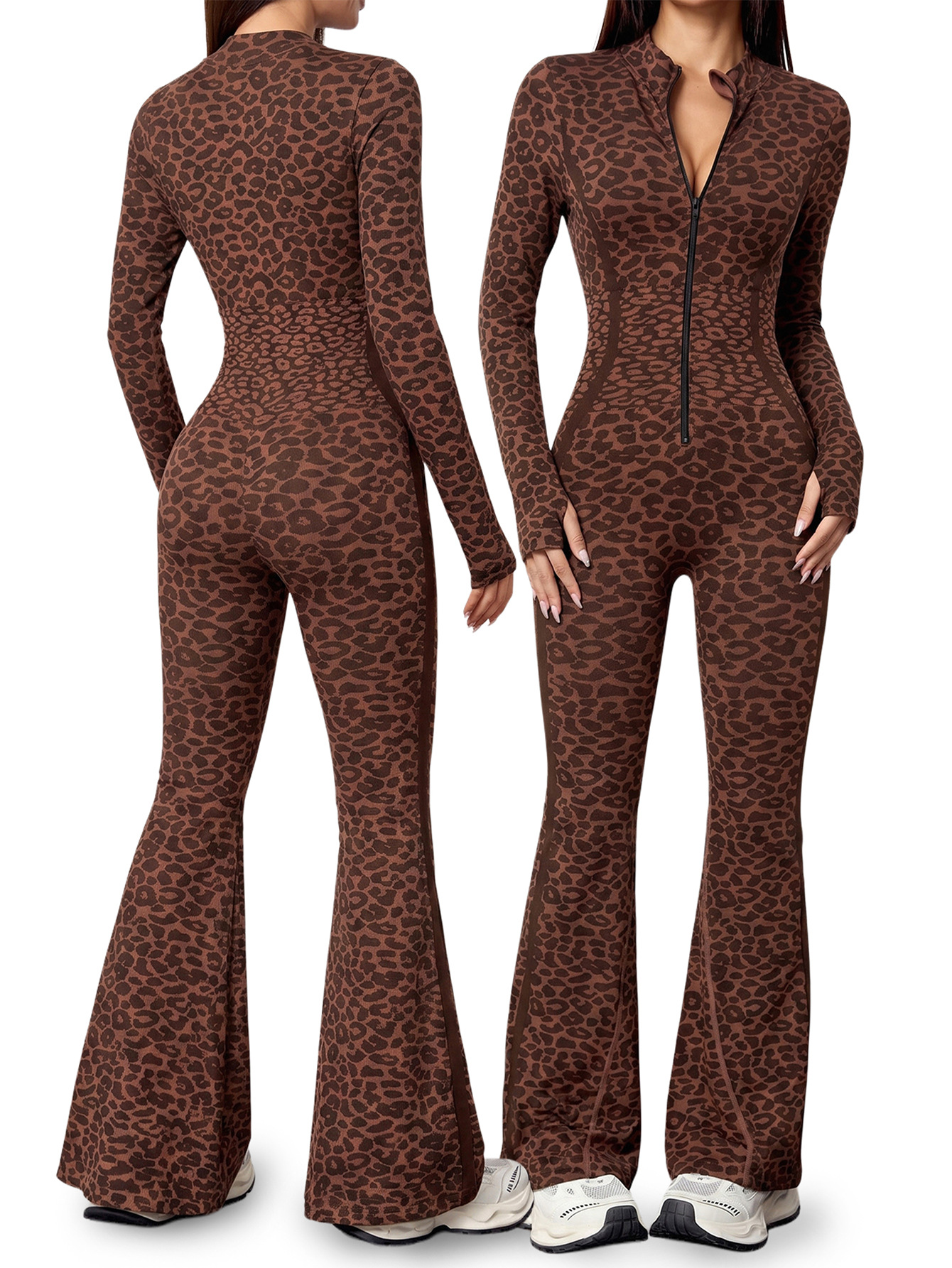 Zip Flare Jumpsuit - Image 3